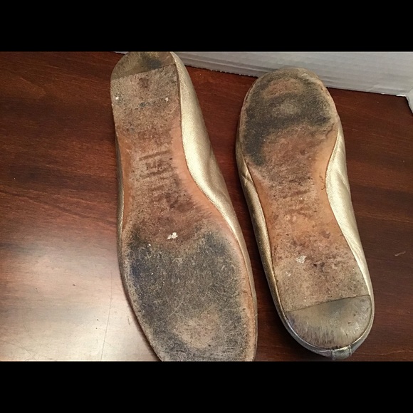 Prada Gold Leather Flats Bow Made in Italy 7 - Picture 7 of 9